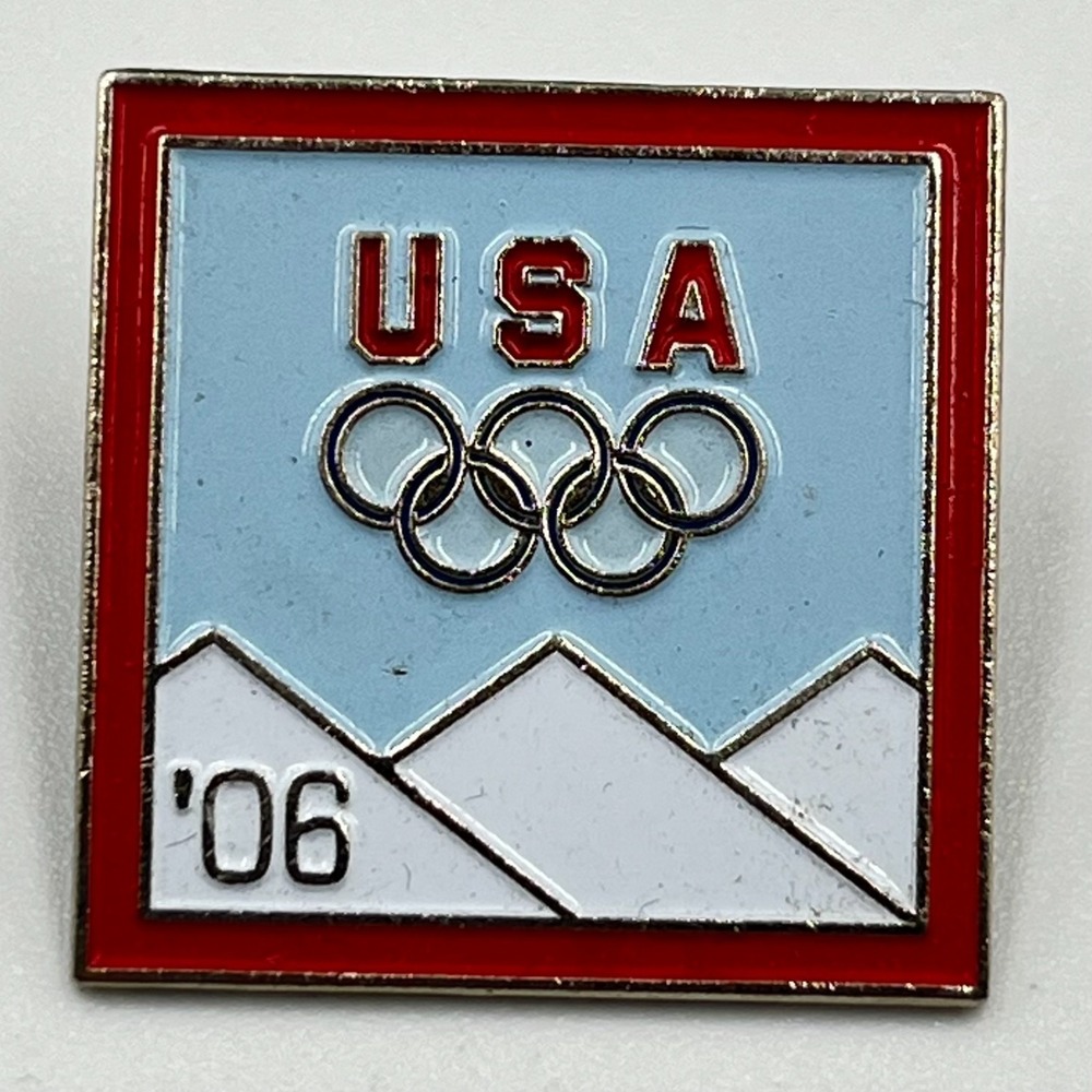 Vintage 2006 USA Olympics Pin Winter Games Torino Aminco Red White Blue Enamel